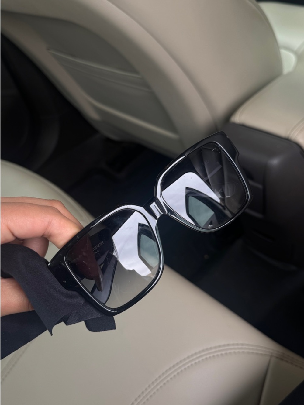 Yves Saint Laurent Black Oversized Square Sunglasses